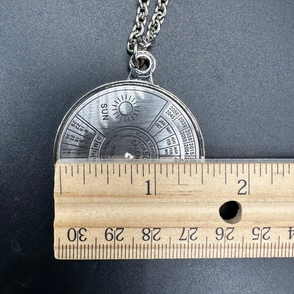 50 Year Perpetual Calendar Pendant Necklace 2010 to 2060 Nautical Guide Metal - Picture 9 of 9